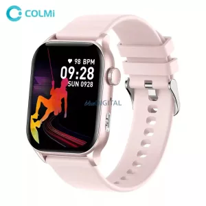 Colmi P78 okosóra szilikon szíjjal, 1,952" AMOLED kijelző, zseblámpa, IP67 vízállóság, rózsaszín
