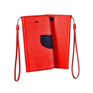 LG G5 telefon tok, könyvtok, oldalra nyíló tok, mágnesesen záródó, piros-sötétkék, Fancy
