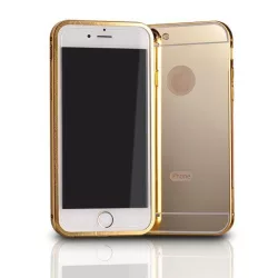   Samsung J500 Galaxy J5 arany alumínium bumper tükrös hátlaptok