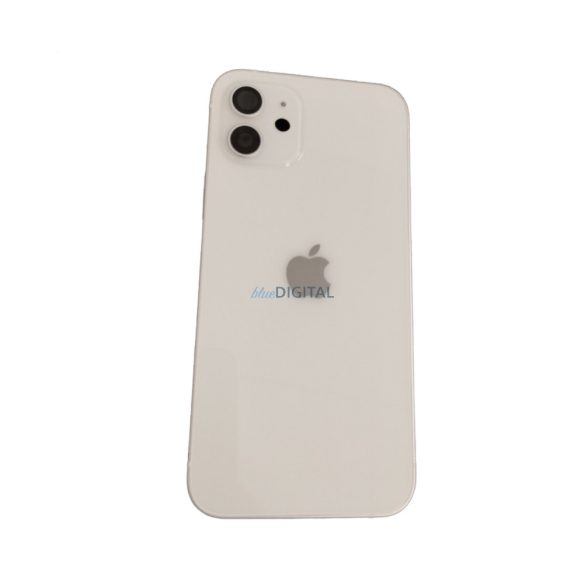 iPhone 12 (6.1") készülék hátlap, kamera lencsével / sim tálcával, akkufedél, fehér, AAA+ minőségű