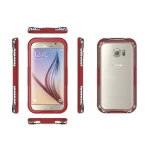 Samsung G920 Galaxy S6 piros vízálló tok