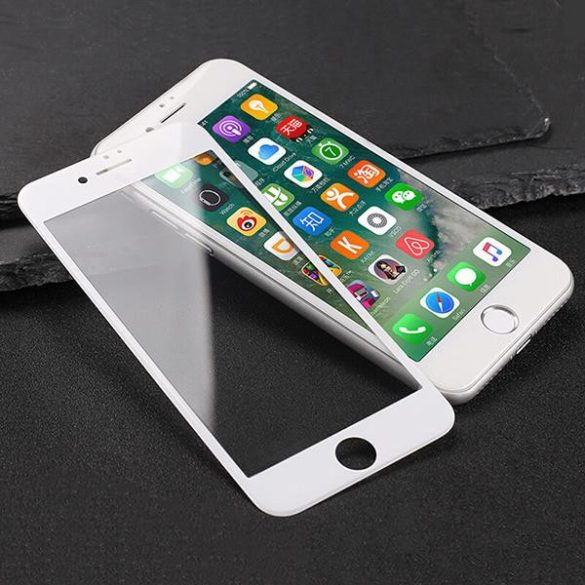 iPhone 7 / 8 / SE 2020 / SE 2022 (4,7") fehér hajlított 9D előlapi üvegfólia