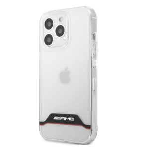 AMG iPhone 13 (6,1") átlátszó piros csíkos hátlap tok