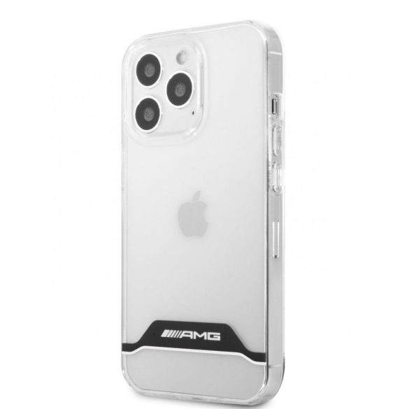AMG iPhone 13 Pro (6,1") átlátszó fehér csíkos hátlap tok