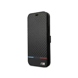   BMW M iPhone 13 Pro (6,1") carbon mintás fekete könyvtok