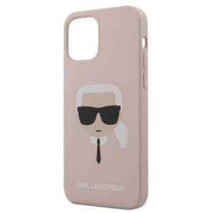 Karl Lagerfeld iPhone 13 Pro (6,1") "Karl Head" mintás púderrózsaszín hátlap tok