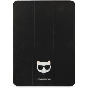 iPad Pro (12.9") tablet könyvtok, fekete, Karl Lagerfeld Choupette Head Saffiano (KLFC12OCHK) 