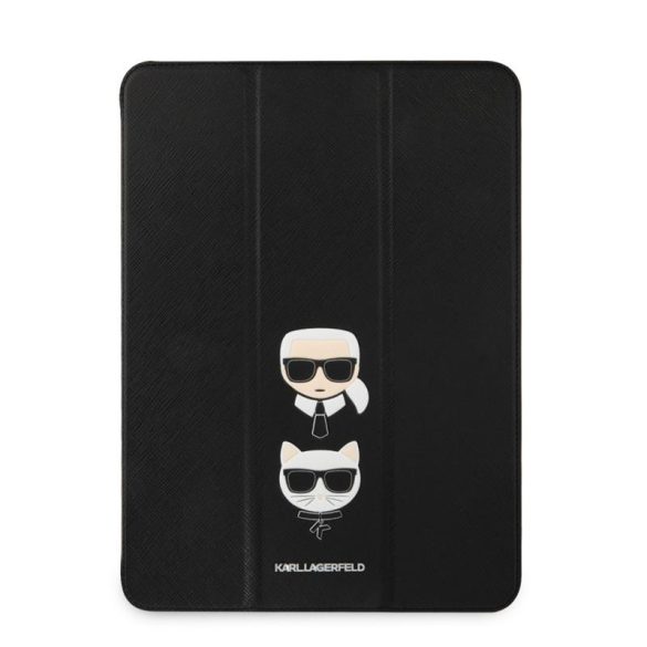 iPad Pro (12.9") tablet könyvtok, fekete, Karl Lagerfeld Choupette Head Saffiano (KLFC12OKCK) 