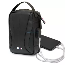   Univerzális kézi táska, nylon / EKO bőr, fekete, BMW Carbon Travel
