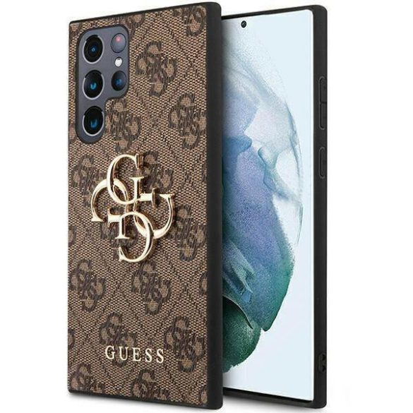 Samsung Galaxy S23 Ultra hátlap tok, barna, SM-S918, GUESS, GUHCS23L4GMGBR