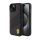 iPhone 15 (6,1") hátlap tok, PU bőr, fekete, Ferrari Perforated Slanted Line (FEHCP15SPWAK)