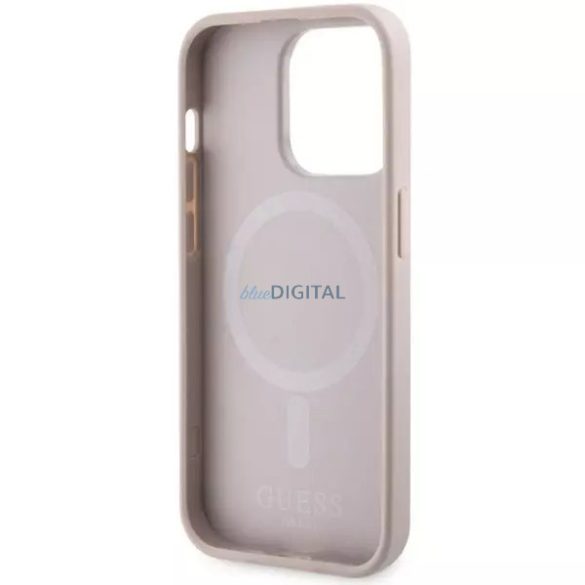 iPhone 15 (6,1") hátlap tok, PU, magsafe, rózsaszín, GUESS G Cube MagSafe (GUHMP15SHGCFSEP)