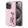 iPhone 15 Pro Max (6.7") hátlap tok, PU, rózsaszín, Karl Lagerfeld Wrinkled PU Signature Logo