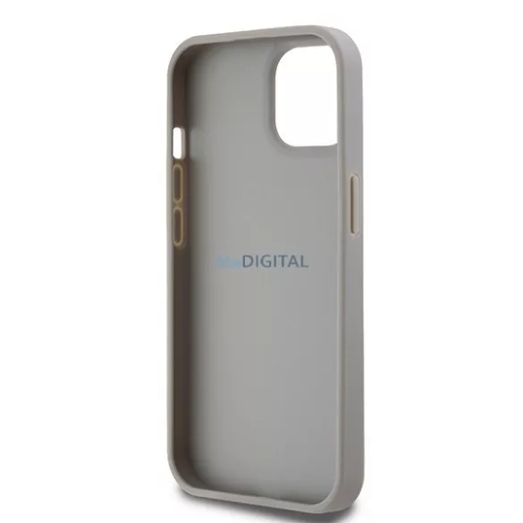 iPhone 15 Pro (6.1") hátlap tok, PU / PU bőr, mintás, szürke, DKNY PU Leather Repeat Pattern Tonal Stripe