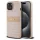 iPhone 15 Pro (6.1") hátlap tok, PU / PU bőr, mintás, barackvirág-bézs, DKNY PU Leather Repeat Pattern Tonal Stripe