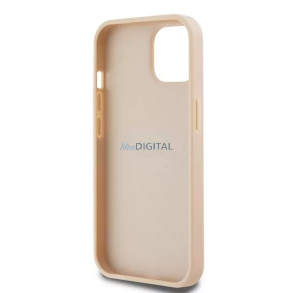 iPhone 15 Pro (6.1") hátlap tok, PU / PU bőr, mintás, barackvirág-bézs, DKNY PU Leather Repeat Pattern Tonal Stripe