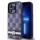 iPhone 15 Pro Max (6.7") hátlap tok, PU / PU bőr, mintás, kék, DKNY PU Leather Checkered Pattern and Stripe