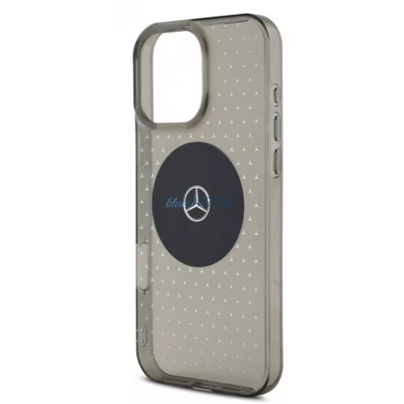 iPhone 16 Pro (6.3") hátlap tok, PC/TPU, magsafe, áttetsző-fekete, Mercedes PC/TPU Star Pattern MagSafe