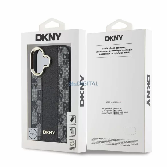 iPhone 16 Pro (6.3") hátlap tok, PU, magsafe, mintás, DKNY Checkered Pattern Magsafe