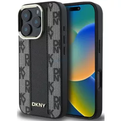   iPhone 16 Pro Max (6.9") hátlap tok, PU, magsafe, mintás, DKNY Checkered Pattern Magsafe