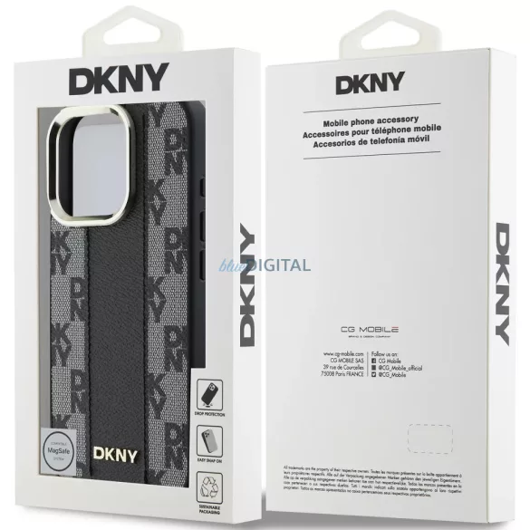 iPhone 16 Pro Max (6.9") hátlap tok, PU, magsafe, mintás, DKNY Checkered Pattern Magsafe