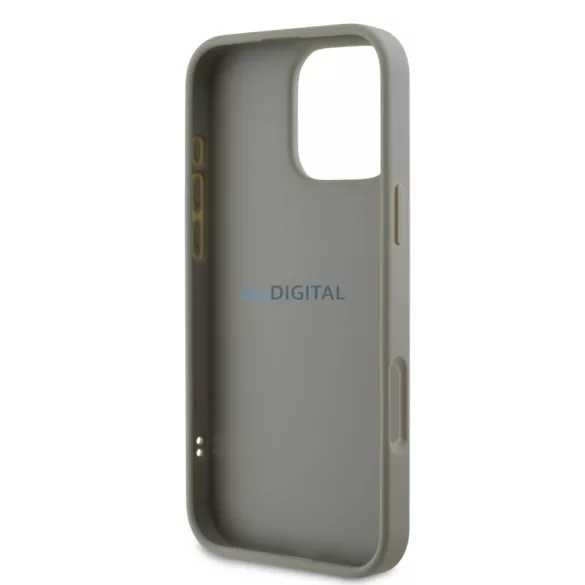 iPhone 16 Pro (6.3") hátlap tok, PU, szürke, DKNY PU Leather Quilted Stack Logo 