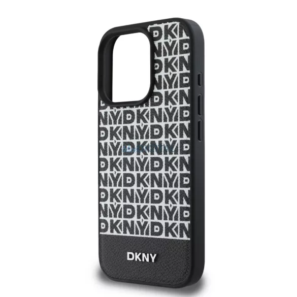 iPhone 16 Pro Max (6.9") hátlap tok, PU, magsafe, mintás, DKNY Repeat Pattern Bottom Stripe MagSafe