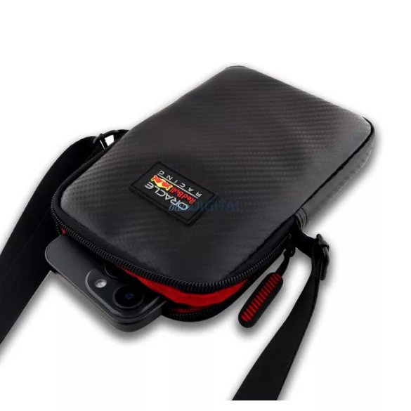 Red Bull PU Carbon telefontartó táska, M méret, fekete, RBPBNPAK