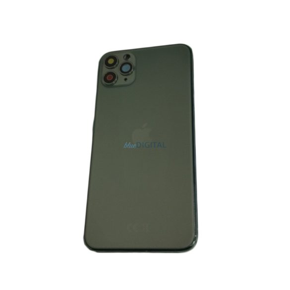 iPhone 11 Pro Max (6.5") készülék hátlap, kamera lencsével / sim tálcával, akkufedél, zöld, gyári minőségű
