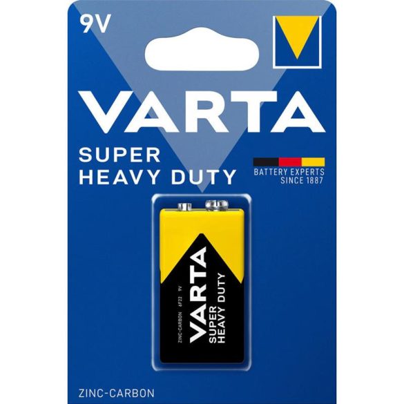 Varta Super Heavy Duty féltartós elem, 9V, 6F22