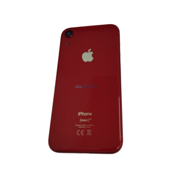 iPhone XR (6.1") készülék hátlap, kamera lencsével / sim tálcával, akkufedél, piros, AAA+ minőségű