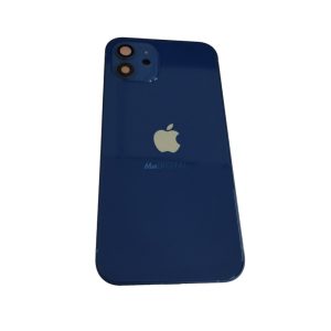 iPhone 12 (6.1") készülék hátlap, kamera lencsével / sim tálcával, akkufedél, kék, AAA+ minőségű
