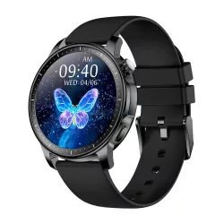   Colmi V65 okosóra szilikon szíjjal, 1.32" AMOLED kijelző, IP68 vízállóság, fekete