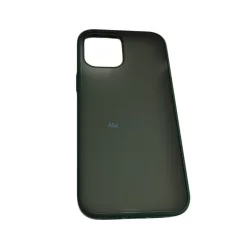   iPhone 12 Pro Max (6.7") hátlap tok, TPU tok, fekete-áttetsző, zöld keretes