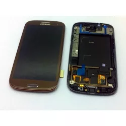   Samsung Galaxy S3 LTE LCD + érintőpanel kerettel, gyári, barna, SM-I9305