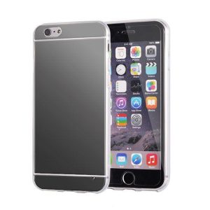 iPhone 6 6S Plus (5,5") fekete tükrös szilikon hátlap tok