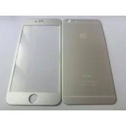   iPhone 6 6S Plus (5,5") ezüst (silver) teljes (ívelt) elő + hátlapi üvegfólia