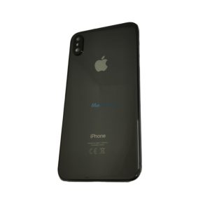 iPhone XS Max (6.5") készülék hátlap, kamera lencsével / sim tálcával, akkufedél, szürke, AAA+ minőségű