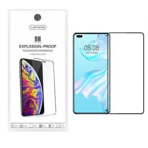 Huawei P40 előlapi üvegfólia, 0,3mm, fekete, Letang