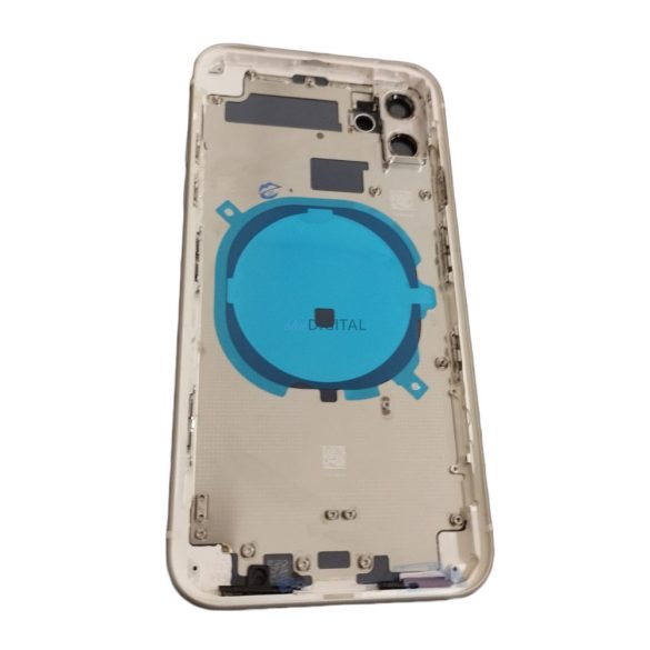 iPhone 11 (6.1") készülék hátlap, kamera lencsével / sim tálcával, akkufedél, fehér, AAA+ minőségű