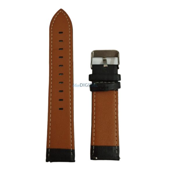 Colmi okosóra szíj, műbőr, fekete, 22mm, Leather Strap