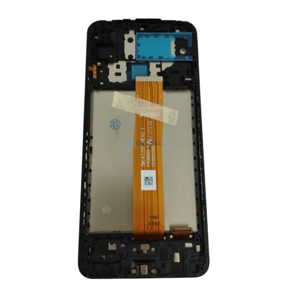 Samsung Galaxy A12 LCD + érintőpanel kerettel, fekete, SM-A125F (CDOT)