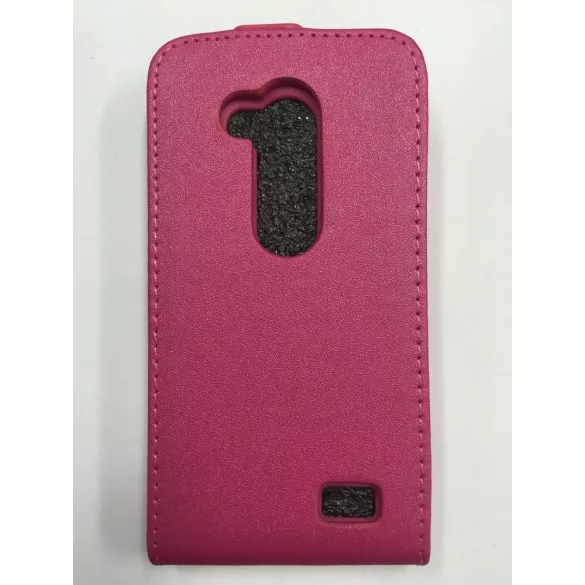 LG L Fino D290N pink rózsaszín szilikon keretes vékony flip tok