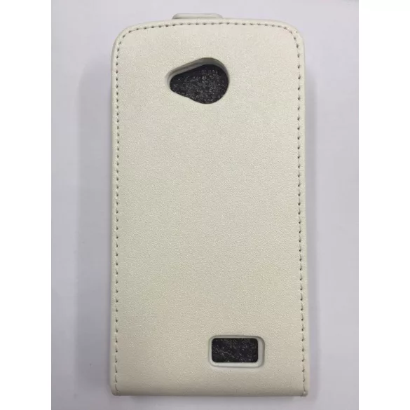 LG F60 D390N fehér szilikon keretes vékony flip tok