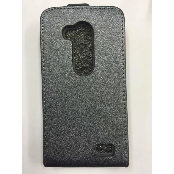 LG L Fino D290N grafit szürke szilikon keretes vékony flip tok