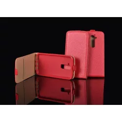  Samsung G355 Galaxy Core 2 piros szilikon keretes vékony flip tok