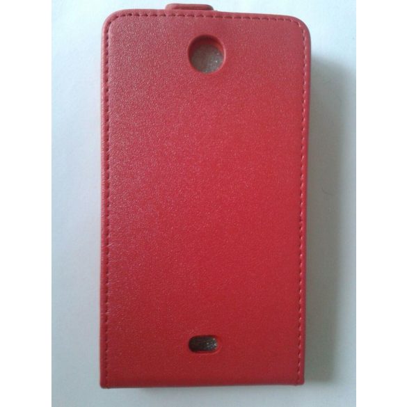 Microsoft Lumia 430 piros szilikon keretes vékony flip tok