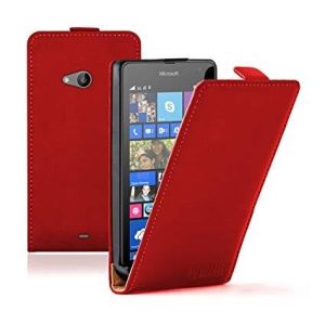 Microsoft Lumia 540 piros szilikon keretes vékony flip tok