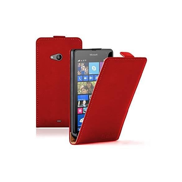 Microsoft Lumia 540 piros szilikon keretes vékony flip tok