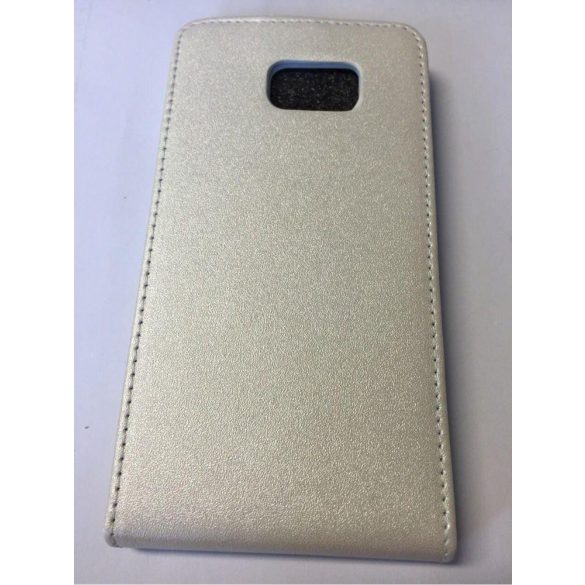 Samsung N920 Galaxy Note 5 fehér szilikon keretes vékony flip tok